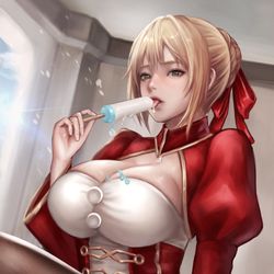 This is a pixiv picture whose title is 4th FGO - Nero by.Milkychu.