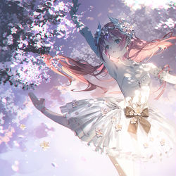 This is a pixiv picture whose title is 春の幽霊.