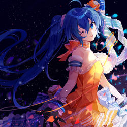 This is a pixiv picture whose title is 橙花公主.