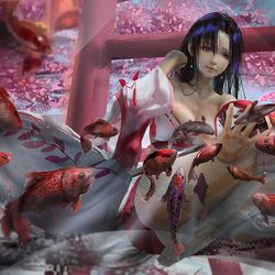 This is a pixiv picture whose title is 妖刀姬.