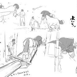 This is a pixiv picture whose title is バドロとよいち.