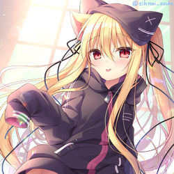 This is a pixiv picture whose title is 猫耳パーカー.
