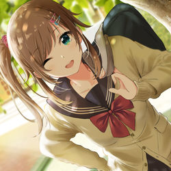 This is a pixiv picture whose title is 先輩とサボり...