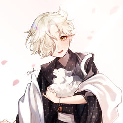This is a pixiv picture whose title is 五虎退　春の軽装.