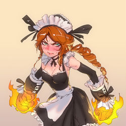 This is a pixiv picture whose title is French Maid Shyvana.