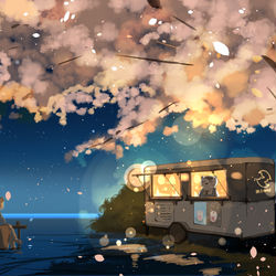 This is a pixiv picture whose title is ようこそ、春の満月珈琲店へ.