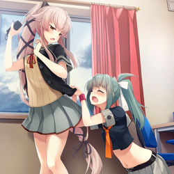 This is a pixiv picture whose title is 寝ないで朝までゲームしてたんでアダプターは没収です.