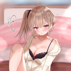 This is a pixiv picture whose title is 無防備な彼女にちょっかい出したい.