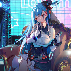 This is a pixiv picture whose title is 舞台上的少女.