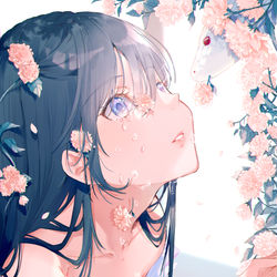 This is a pixiv picture whose title is 泣かないで.
