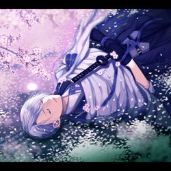 This is a pixiv picture whose title is 零れ桜.