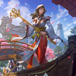 This is a pixiv picture whose title is 【Mobius Final Fantasy】Yao Bikuni.