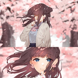 This is a pixiv picture whose title is さくらキス.