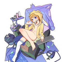 This is a pixiv picture whose title is 夢的なテレワーク.