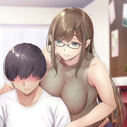 This is a pixiv picture whose title is 気になる教え子がテストでいい点をとると、ご褒美に胸を押し当て、～.