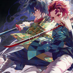 This is a pixiv picture whose title is 水の呼吸兄弟.