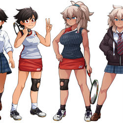 This is a pixiv picture whose title is 習作「バドミントン部１」.