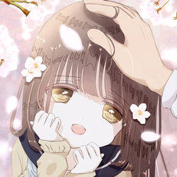 This is a pixiv picture whose title is 頭撫で.