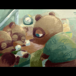 This is a pixiv picture whose title is たぬきちテント.
