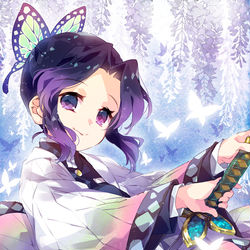 This is a pixiv picture whose title is 胡蝶しのぶ.