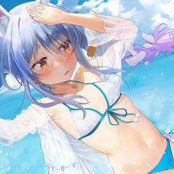 This is a pixiv picture whose title is 兎田ぺこら.