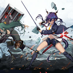 This is a pixiv picture whose title is 赤霄拔刀.