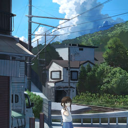 This is a pixiv picture whose title is one summer day.