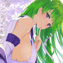 This is a pixiv picture whose title is あたいとお花見にきた早苗さん.