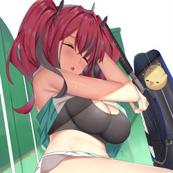 This is a pixiv picture whose title is 無防備.