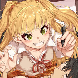 This is a pixiv picture whose title is 「Pくん！スキありー！」.