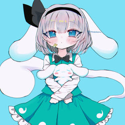 This is a pixiv picture whose title is シナモンと妖夢ちゃん.