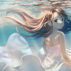 This is a pixiv picture whose title is 水にとける.