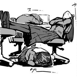 This is a pixiv picture whose title is 仮眠.
