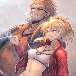 This is a pixiv picture whose title is 「シガレット・ライオン」.