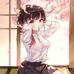 This is a pixiv picture whose title is 髪結い.