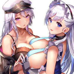 This is a pixiv picture whose title is アズレン乳合わせ.