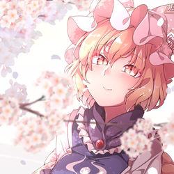 This is a pixiv picture whose title is 桜藍様.