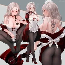 This is a pixiv picture whose title is 不良メイドさん.