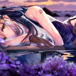 This is a pixiv picture whose title is 紫.