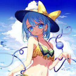 This is a pixiv picture whose title is 水着こいしちゃん.