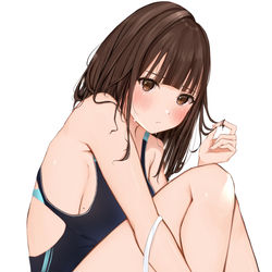 This is a pixiv picture whose title is 競泳水着さん.