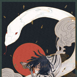 This is a pixiv picture whose title is 伊黒小芭内.