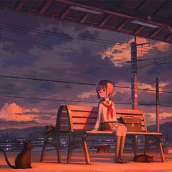 This is a pixiv picture whose title is 黒猫スポット.