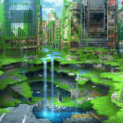 This is a pixiv picture whose title is 渋谷地下迷宮幻想.