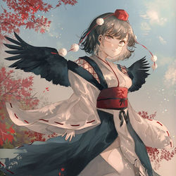 This is a pixiv picture whose title is 射命丸文.