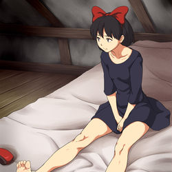 This is a pixiv picture whose title is 夜の屋根裏部屋.