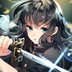 This is a pixiv picture whose title is 霞柱　時透無一郎.