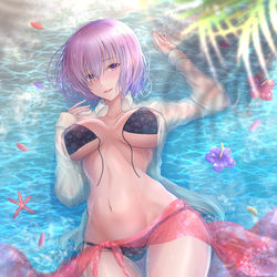 This is a pixiv picture whose title is 水着マシュ.