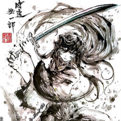 This is a pixiv picture whose title is 【極道畫師】時透無一郎.