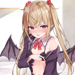 This is a pixiv picture whose title is ツンデレツインテ悪魔ちゃん.
